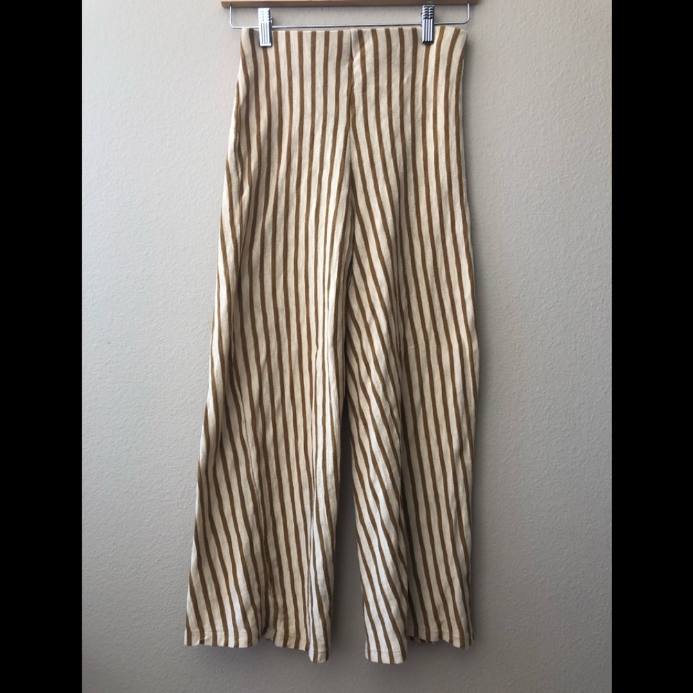Zara striped, wide leg knit pants